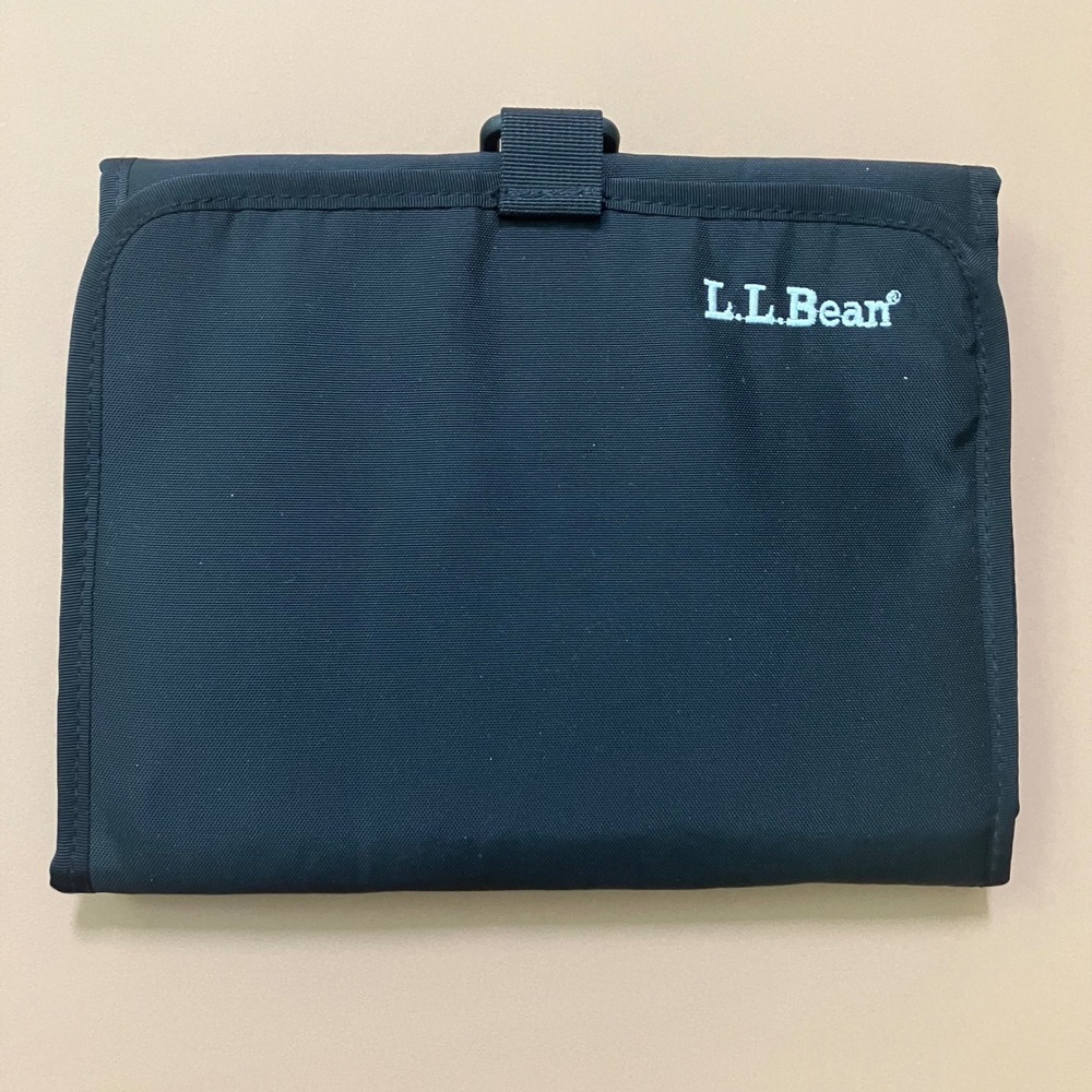 L.L.Bean Travel Toiletry Organizer Case‎ Cosmetic Makeup Bag New Black Blue
